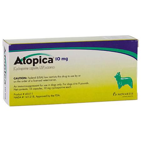 Atopica For Dogs Green 10mg (4-9lbs) 15/pk - J&B Pet Source