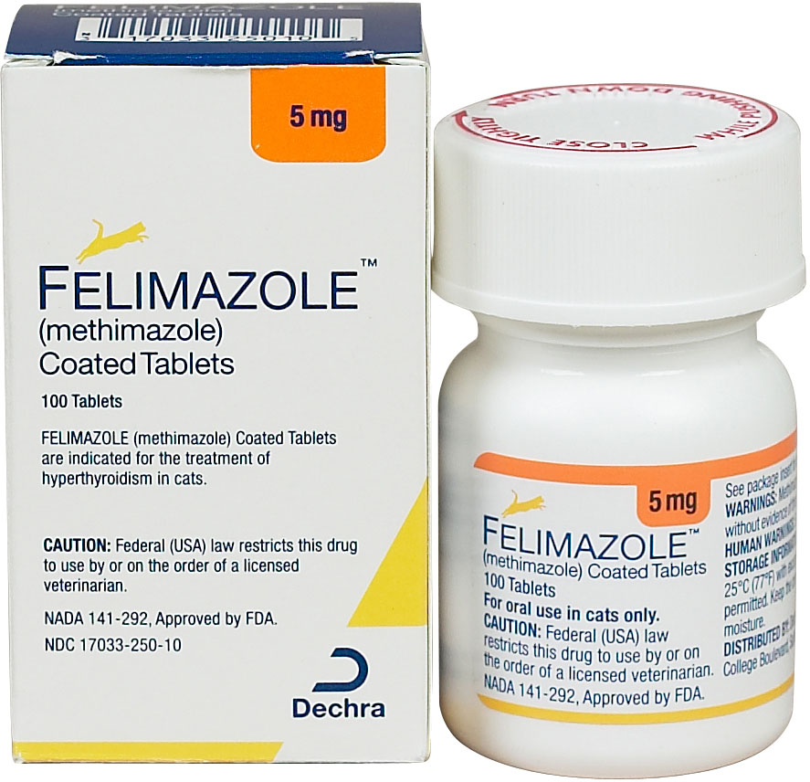 Felimazole Coated Tablets 5mg 100/btl J&B Pet Source