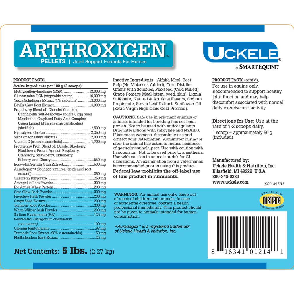 35422 Arthroxigen Pellets Label 5lb