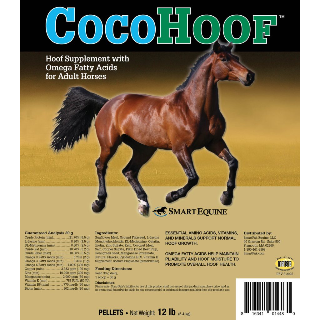 Cocohoof Pellets 12 Lb Bag (2109902644) Label Cocohoof 7.4375x8.5 12lb 180day 3 2025 2000x2000