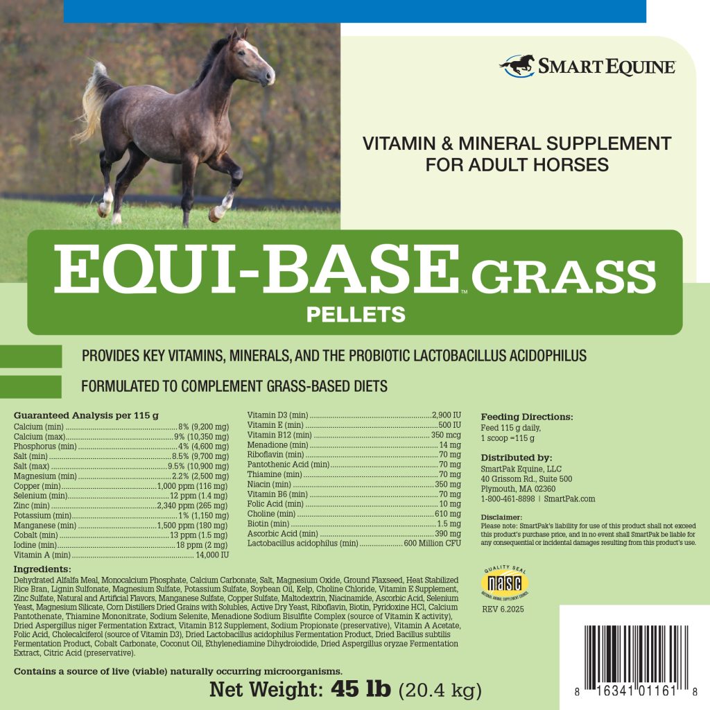 Equi Base Grass Pellets 45 Lb Bucket (2109902484) 35433 Label 45lb 2000x2000