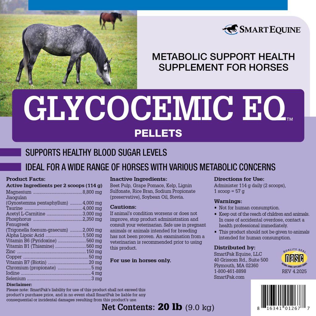 Glycocemic Eq Pellets 20 Lb Bucket (2109907621) Label Glycocemiceqpellets 6.5x6.5 20lb 80day 4 2025 2000x2000