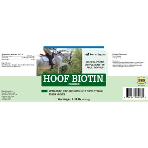 Hoof Biotin Powder 18 Oz Jar (2109911476) Label Hoofbiotin 8x3 1.12lb 100day 4 2025 2000x2000