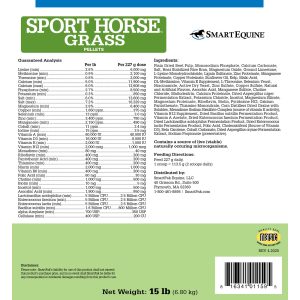 Sport Horse Grass Pellets 15 Lb Bucket (2109902485) Label Sporthorsegrasspellets 5.75x6.25 15lb 29day 4 2025 Back 2000x2000